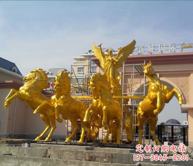 日照铜雕广场阿波罗战马雕塑