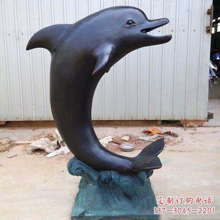 日照铜雕海豚雕塑