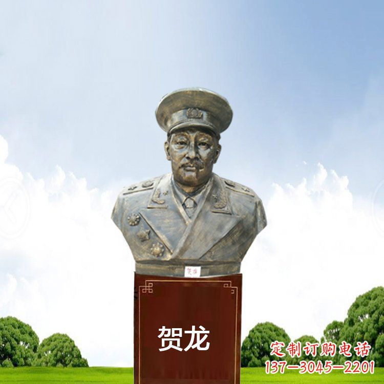 日照铜雕贺龙头像