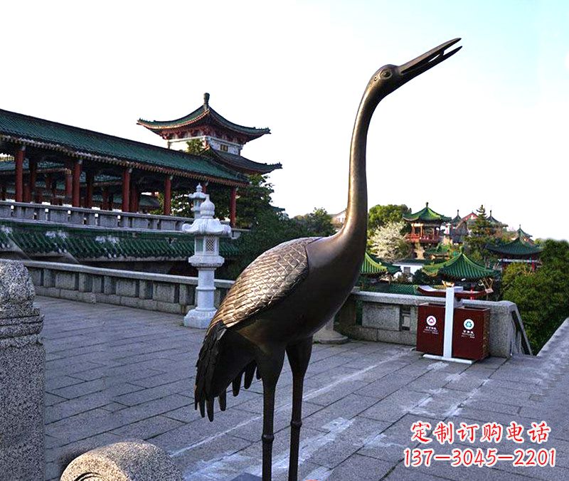 日照铜雕仙鹤雕塑