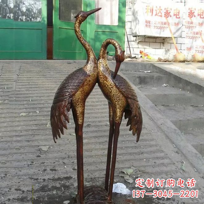 日照铜雕仙鹤夫妻