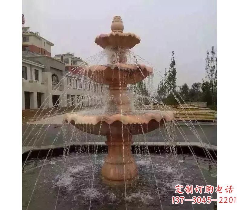 日照晚霞红喷泉雕塑