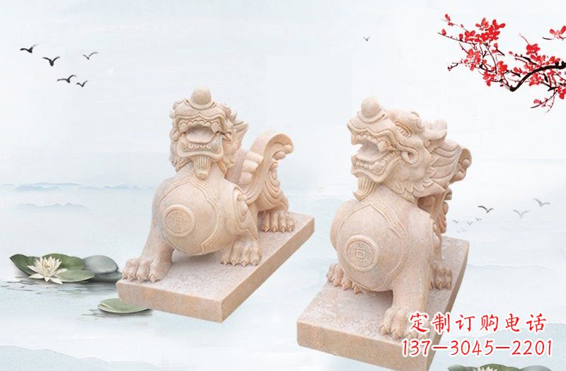 日照晚霞红貔貅雕塑 (2)