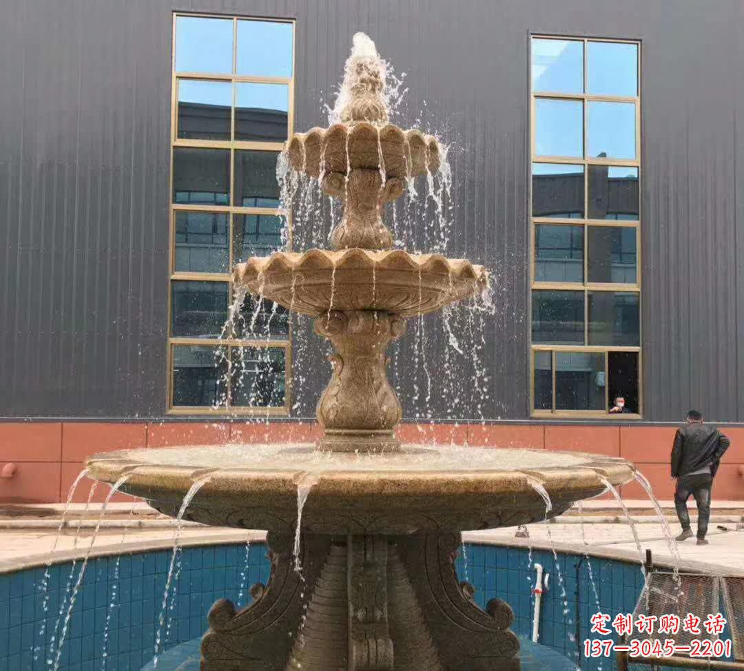 日照晚霞红三层音乐喷泉