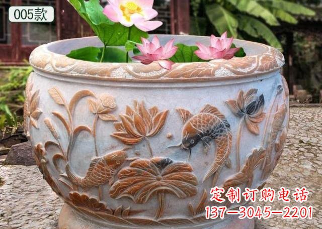 日照晚霞红水缸鱼缸雕塑