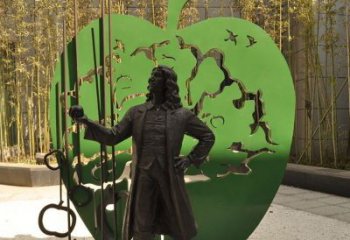 日照牛顿公园铜雕，艺术品升华人物形象