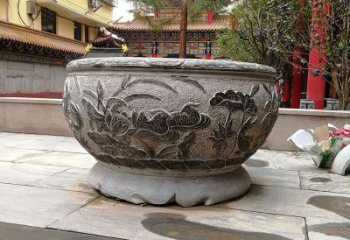 日照青石仿古风格鱼缸雕塑