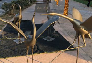 日照上海不锈钢动物鹤雕塑，精美绝伦
