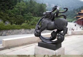 日照神兽白虎铜雕塑，雕刻出传统中国文化之精髓