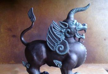 日照传承中国神兽文化的独角兽铜雕塑