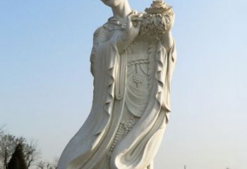 日照古典美女雕塑——十二花神之四月牡丹杨玉环汉白玉