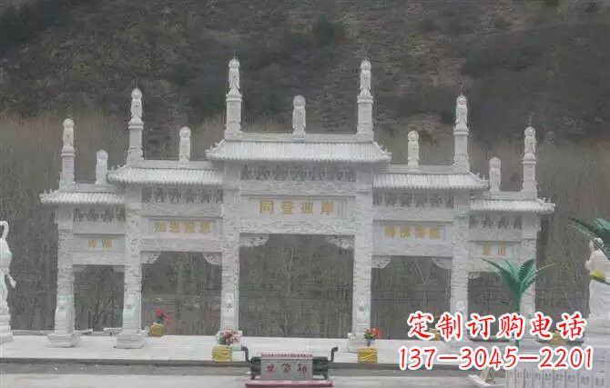 日照五门牌坊石雕 (2)
