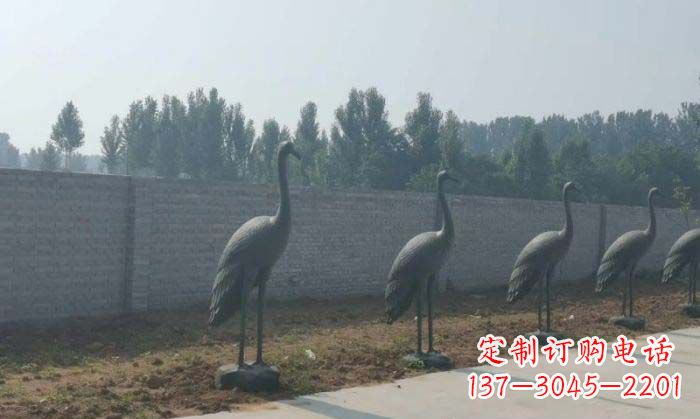 日照仙鹤抽象铜雕 (2)