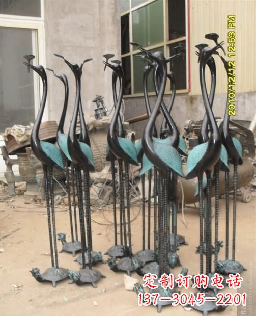 日照仙鹤动物铜雕