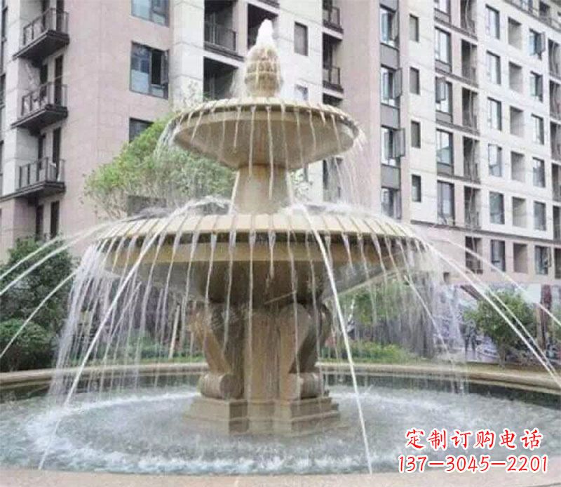 日照小区大型喷泉景观石雕