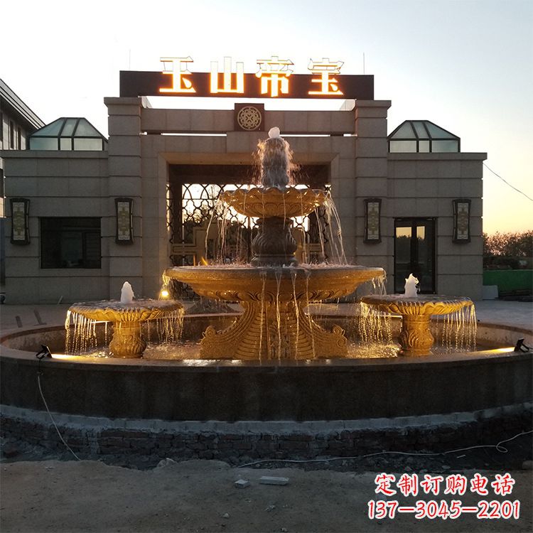 日照小区广场欧式水景石雕喷泉