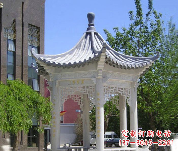 日照小区景观大理石凉亭