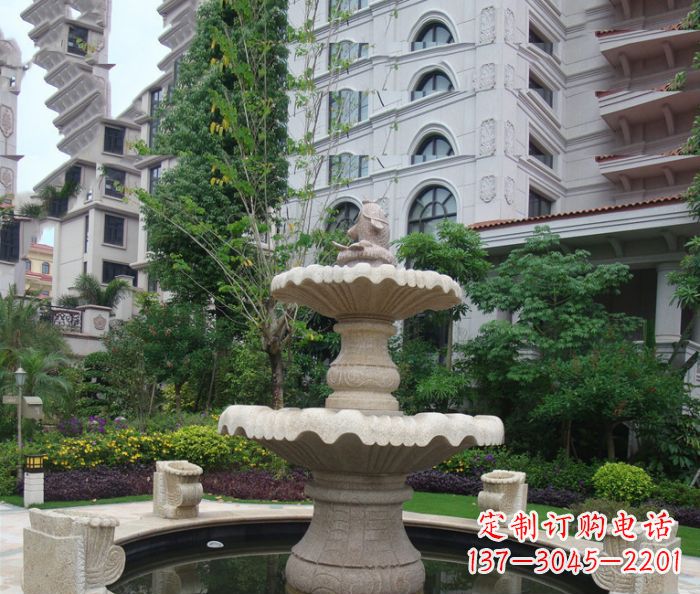 日照小区景观大理石鲤鱼喷泉石雕