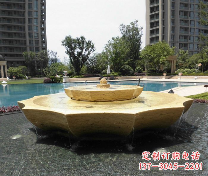 日照小区景观大理石喷泉石雕 (6)