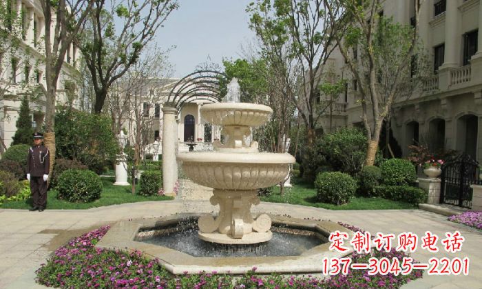 日照小区景观大理石喷泉石雕 (7)