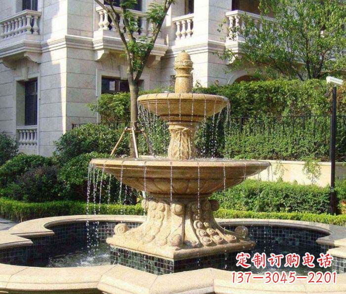 日照小区景观大型喷泉石雕 (2)