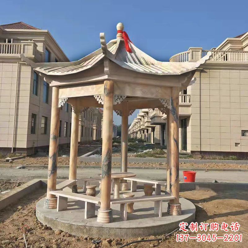 日照小区庭院石雕凉亭