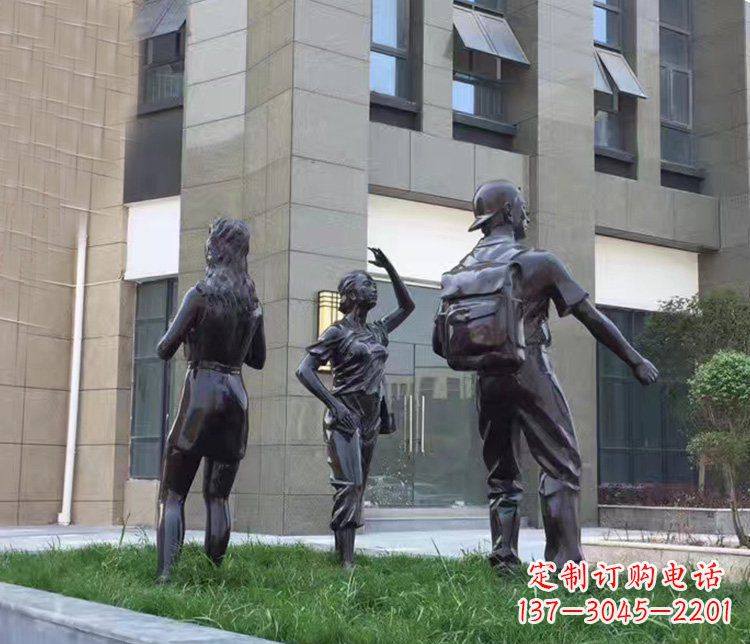 日照小区铜雕美女人物雕塑