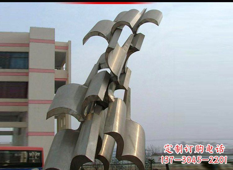 日照校园不锈钢书本景观雕塑