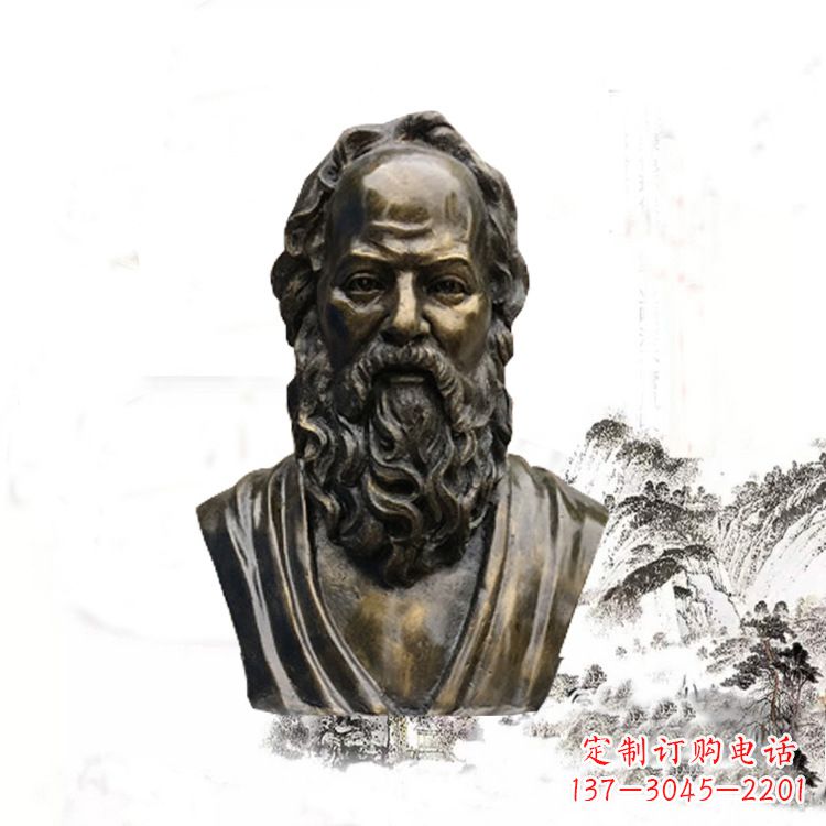 日照校园名人苏格拉底头像雕塑