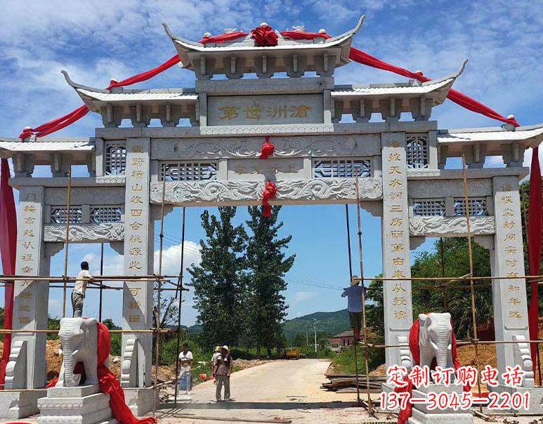 日照由阳石雕牌坊