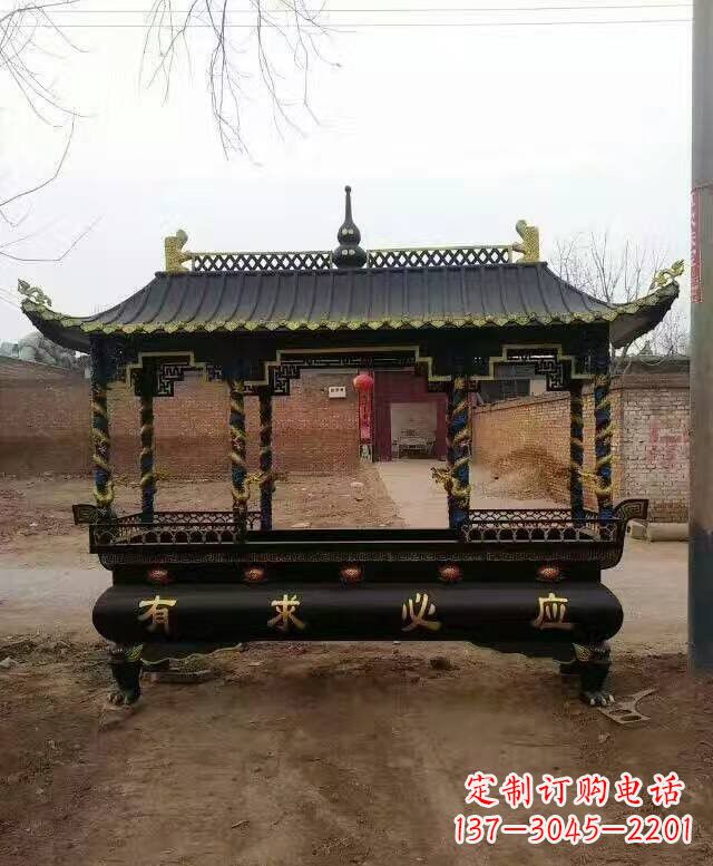 日照有求必应方形香炉铜雕