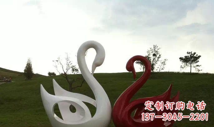 日照园林不锈钢抽象天鹅雕塑