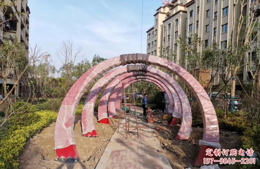 日照园林不锈钢拱门景观雕塑
