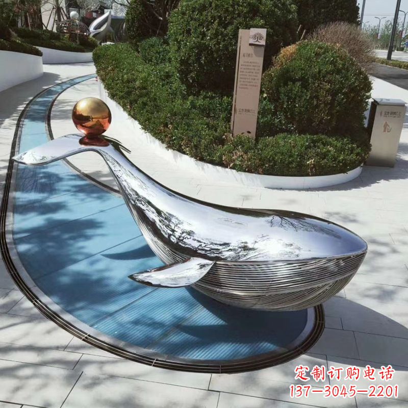 日照园林不锈钢海豚景观摆件