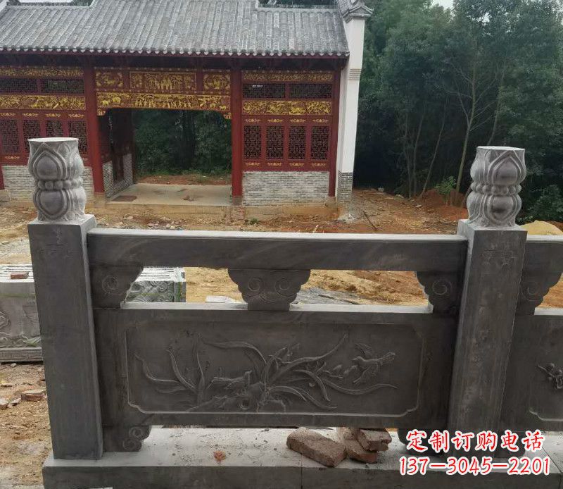 日照园林仿古兰花石浮雕栏板景观石雕
