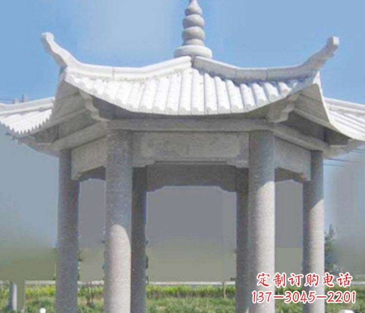 日照园林仿古石凉亭景观石雕