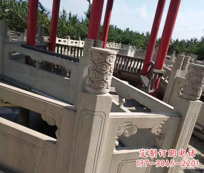 日照园林景观大理石桥栏板石雕 (3)