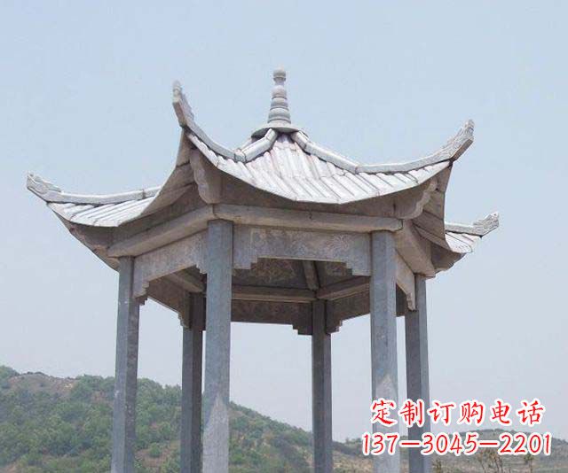 日照园林景观单层石雕凉亭 (2)
