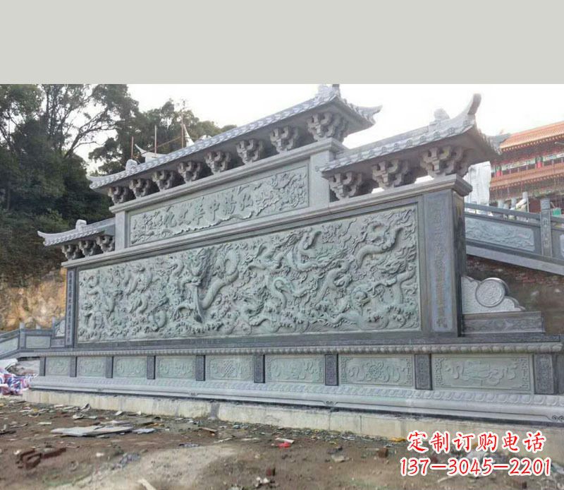 日照园林九龙壁景观石雕 (2)