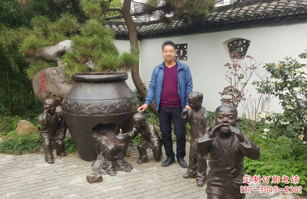 日照园林司马光砸缸铜雕