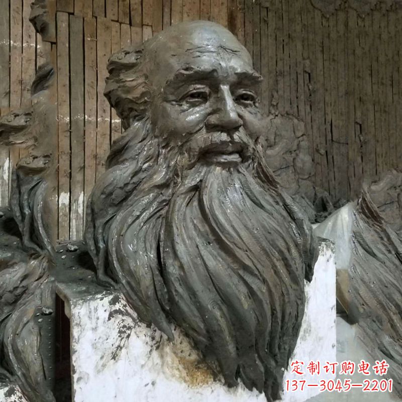 日照张大千头像雕塑泥稿
