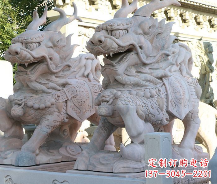 日照招财瑞兽麒麟石雕 (2)