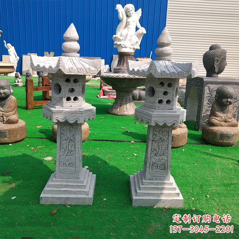 日照中式大理石灯笼