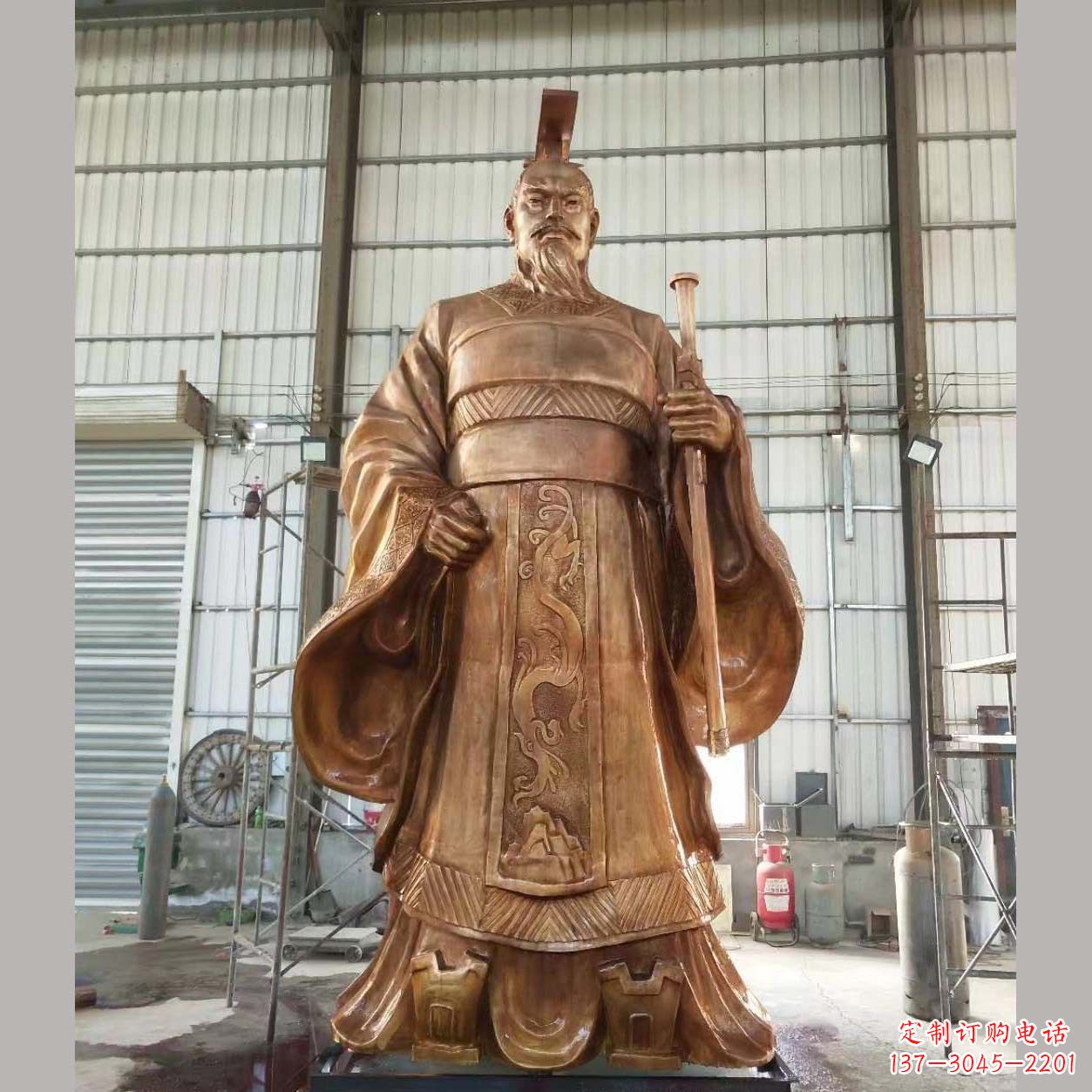 日照铸铜汉武帝雕塑