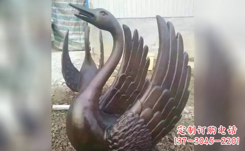 日照铸铜天鹅铜雕