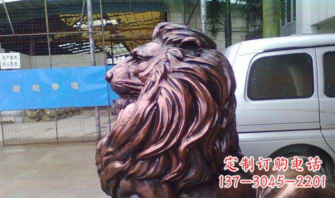 日照紫铜西洋狮子铜雕 (2)