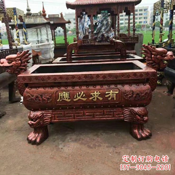 日照紫铜香炉雕塑