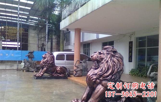 日照紫铜西洋狮子铜雕
