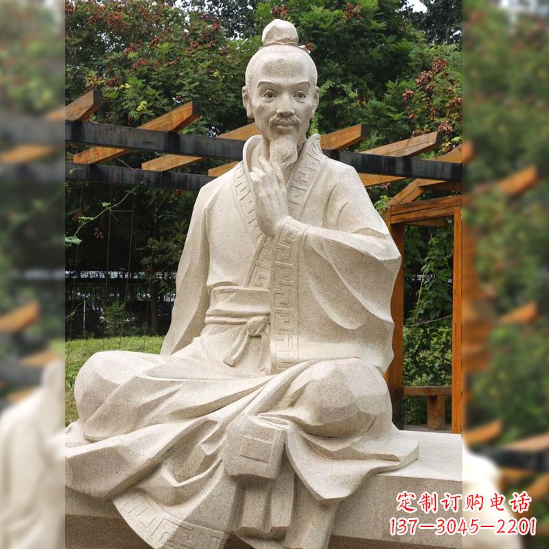 日照祖冲之石雕塑像-园林人物历史名人雕像