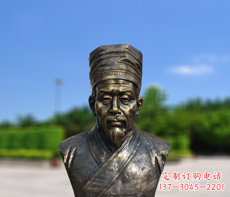 日照名医李时珍半身像铜雕